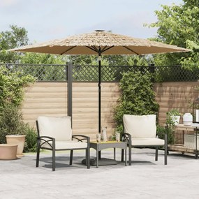 vidaXL Umbrelă soare de grădină cu stâlp din oțel, maro 288x288x225 cm