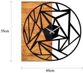 Ceas de perete 60x58 cm 1xAA lemn/metal