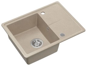 Chiuveta compozit incastrata Quadron Pop Tony 116 bej nisipiu 60x45 cm