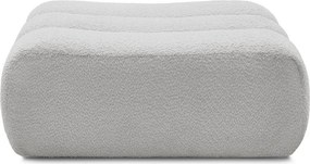 Taburet gri deschis cu tapițerie din țesătură bouclé Azra – Bobochic Paris