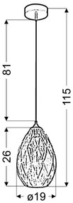 Lustră pe cablu GRAN 1xE27/60W/230V