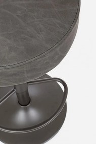 Scaun bar gri inchis din piele ecologica si metal, Vintage Bizzotto