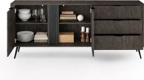 Comodă Edrin 195 cm cu sertare - stejar dunin / negru