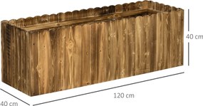 Outsunny Pat înălțat pentru plante, jardiniere pentru ierburi, legume și flori, lemn de brad, 120 x 40 x 40 cm | Aosom Romania