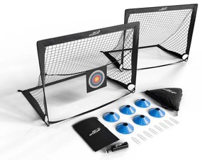 Juskys Set de 2 porți de fotbal pliabile