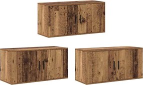 vidaXL Set Dulap TV montat pe perete Pe perete 3 pcs Lemn Vechi
