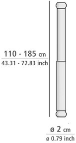 Bară telescopică argintie pentru perdea duș Wenko, ø 2 cm; lungime 110 - 185 cm