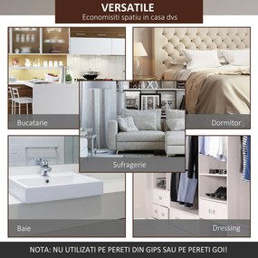 HOMCOM sina cu set de accesorii pentru usi glisante din lemn rustic | Aosom Romania