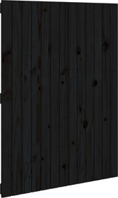vidaXL Tăblie de pat pentru perete, negru 82,5x3x110 cm lemn masiv pin