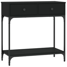 833398 vidaXL Masă consolă, negru, 75x34,5x75 cm, lemn prelucrat