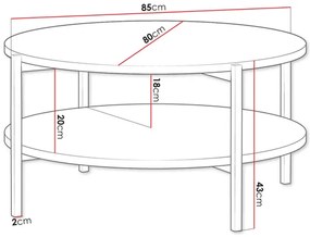 Măsuță de cafea Batasa B 02 (Negru + Alb mat) . 1103704