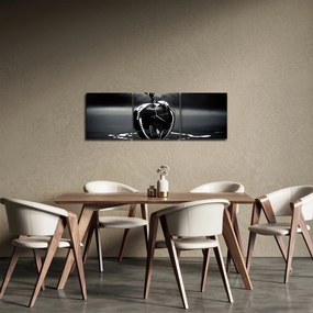 Tablou cu mărul negru (cu ceas) (90x30 cm)