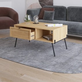 Măsuță de cafea în culoare naturală cu aspect de lemn de stejar 60x100 cm Ecrin – Marckeric