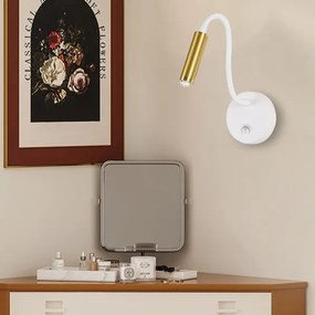 Lampă flexibilă dimabilă de perete Brilagi MAYA 1xG9/4W/230V alb/auriu