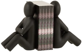 Set 2 suporturi pentru carti Maurice, Rasina, Negru, 30x9x23 cm