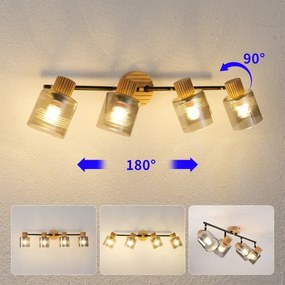 Brilagi - Lampă spot HYGGE 4xE14/15W/230V lemn de cauciuc/fumuriu