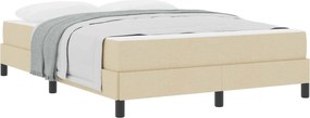 vidaXL Pat cu arcuri cu saltea Crem 140 x 190 cm țesătură