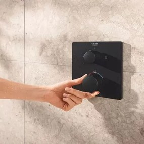 Sistem de dus incastrat Grohe Precision cu palarie patrata Vitalio Comfort 250 negru mat
