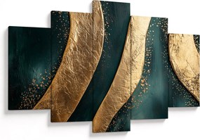 Tablou - Abstracție verde cu auriu I. (150x105 cm)