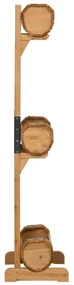 Jardiniera cu 3 ghivece Outsunny, forma de butoi, lemn de brad maro, 45x35x150cm | Aosom RO