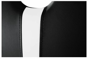Scaun, negru / alb, piele ecologică / crom, SIGNA