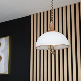 Lustră reglabilă RAMONA 1xE27/60W/230V maro/alb/stejar