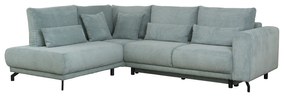 Coltar MODEST extensibil, cu arcuri si lada depozitare, colt stanga, mint, 275x216x91 cm