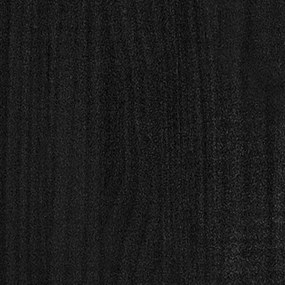Cadru de pat UK Double, negru, 135x190 cm, lemn masiv de pin Negru, 135 x 190 cm