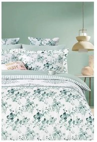 Lenjerie de pat albă/verde din bumbac ranforcé pentru pat dublu/extinsă cu cearceaf inclus/cu 4 piese 200x220 cm – Mila Home