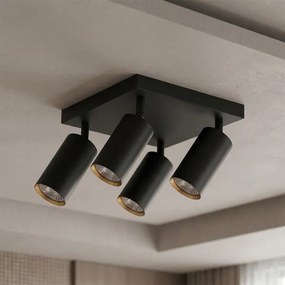 Brilagi - Spot LED RGBW dimerizabil SELE SQUARE 4xGU10/6,5W/230V negru/auriu