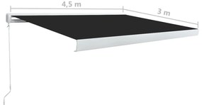 Copertina manuala tip caseta, antracit, 450 x 300 cm Antracit, 450 x 300 cm
