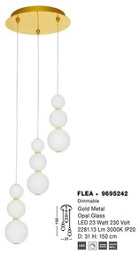 Lustra dimabila moderna cu 3 pendule LED FLEA