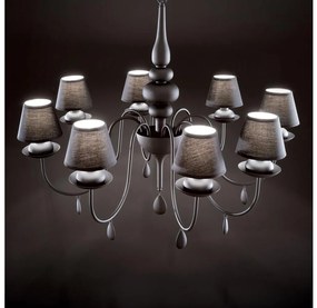 Lustră pe lanț Ideal Lux BLANCHE 8xE14/4W/230V d. 92 cm negru