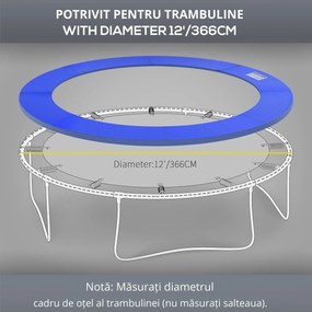 HOMCOM Protecție Margine pentru Trambulină, Ø366x1.5 cm, Albastru | Aosom Romania