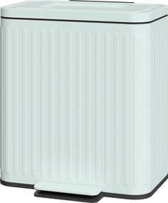 HOMCOM Coș de gunoi pentru bucătărie, 2 x 20 L compartimente, separare eficientă a deșeurilor, pedală, Plastic, Metal, Verde | Aosom Romania