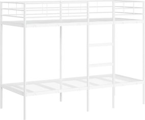 vidaXL Pat supraetajat fără saltea alb 80x200 cm oțel