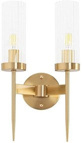 Aplica de perete, Metal, Sticla, Flame auriu
