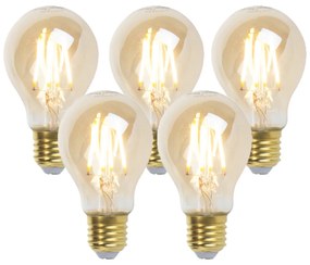 Set de 5 becuri LED cu dimmer E27 Goldline 5W 380lm 2200K