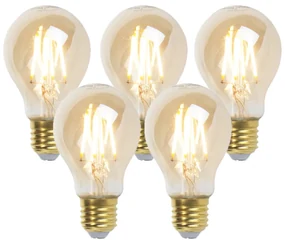 Set de 5 becuri LED cu dimmer E27 Goldline 5W 380lm 2200K