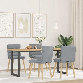 vidaXL Scaune de bucătărie pivotante, 4 buc., gri deschis, textil