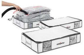 Cutii de depozitare pentru haine 3 buc. din material textil cu vacuum/cu pereți întăriți 45x65x15,5 cm Life – Compactor