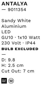 Spot incastrabil, Protectie IP44, GU10 ANTALYA, alb