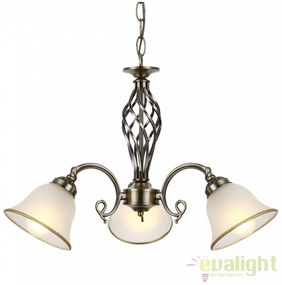 Candelabru clasic cu 3 brate, finisaj brass antique, Odin 60208-3 GL