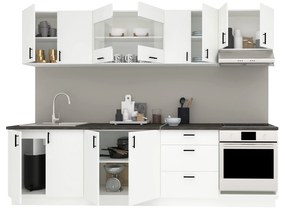 Set Bucatarie Karo V22, Alb, Blat Thermo 28 mm, L 280 cm