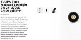 Spot LED incastrabil TULIPA Black recessed downlight 7W 24° 2700K CRI90 dali IP44