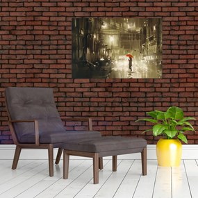 Tablou - Femeie într-o noapte ploioasă (90x60 cm)