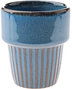 Set de 4 căni ceramice Rustik 100 ml, albastru