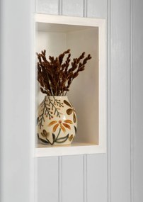 Vază din ceramică stoneware pictată manual cu motive botanice folk, D15×H15 cm, „Folk Vase"