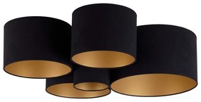 Duolla - Plafonieră ROLLER PENTO 5xE27/60W/230V negru/auriu