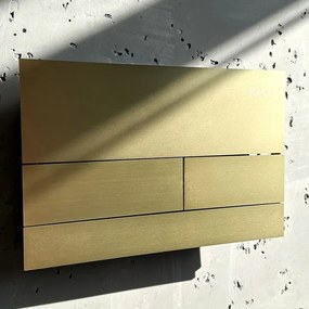 Cadru WC incastrat Rea cu buton T auriu periat